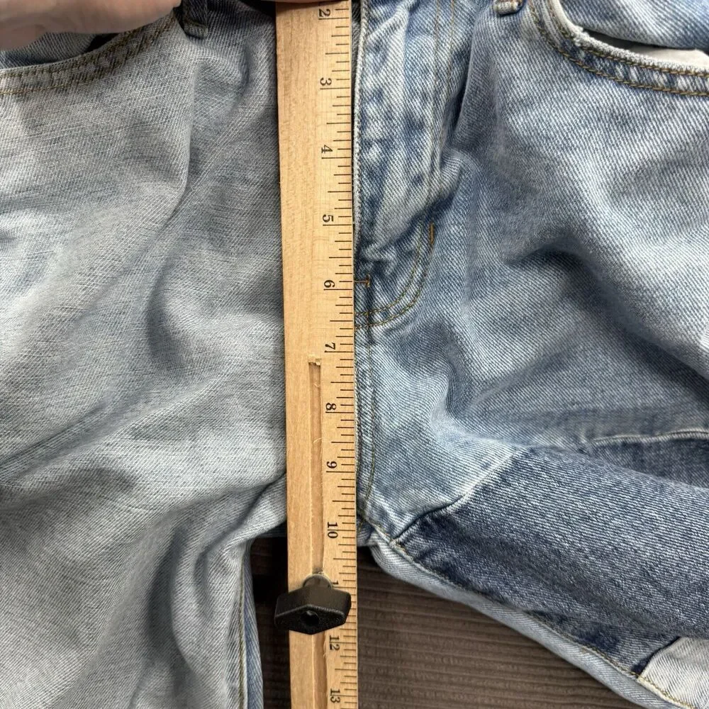 Pacsun Mom Jeans‎ Women 25 Blue Cotton Colorblock Patchwork Light Wash Comfort.